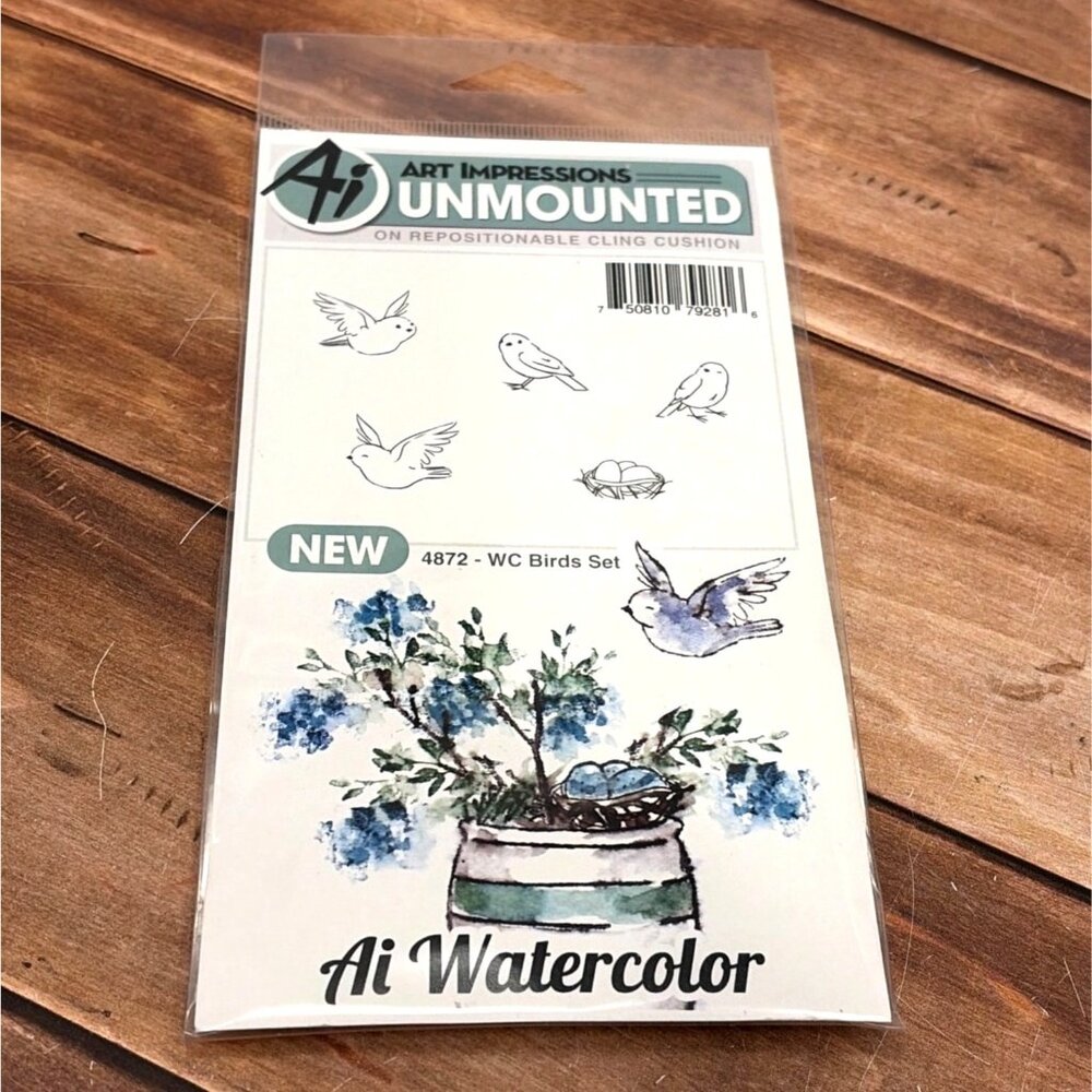 ART IMPRESSIONS 4872 WC BIRDS RUBBER UNMOUNTED STAMP SET OF 5 NEST WITH EGGS